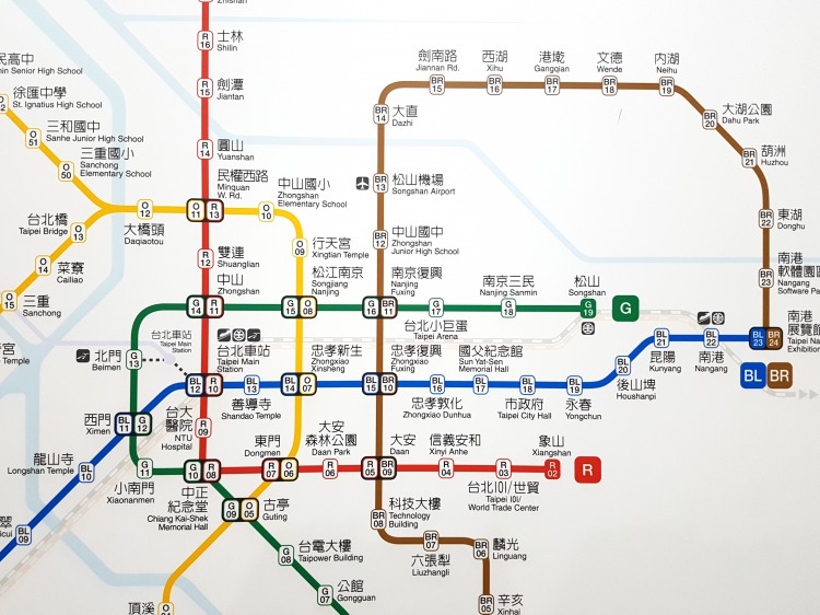台北のMRT路線図