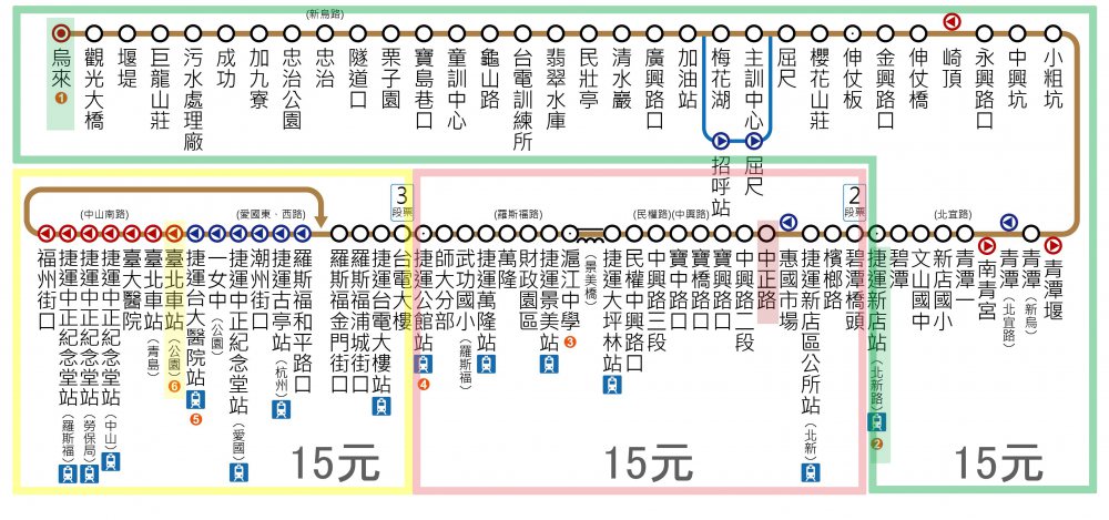 　849番バス路線図「烏来 - 台北」<br />(2019.2)